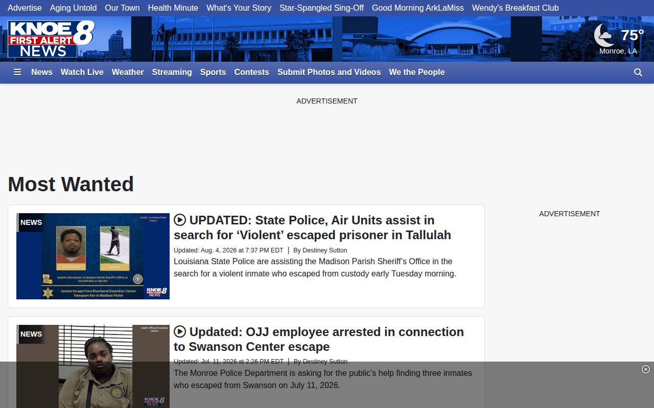 Regional wanted news relevant to Madison Parish arrest warrant checks